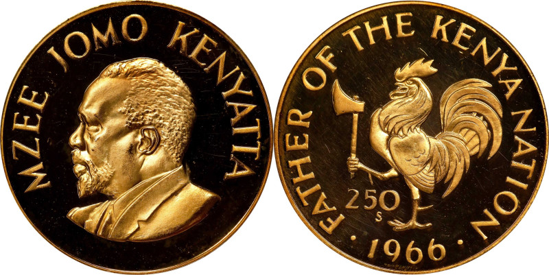 KENYA. 250 Shillings, 1966. PCGS PROOF-65 Deep Cameo.
Fr-2; KM-8. AGW: 0.5602 o...