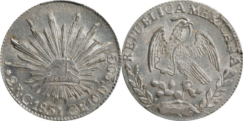 MEXICO. 2 Reales, 1851-C CE. Culiacan Mint. PCGS MS-63.
KM-374.3.

Estimate: ...