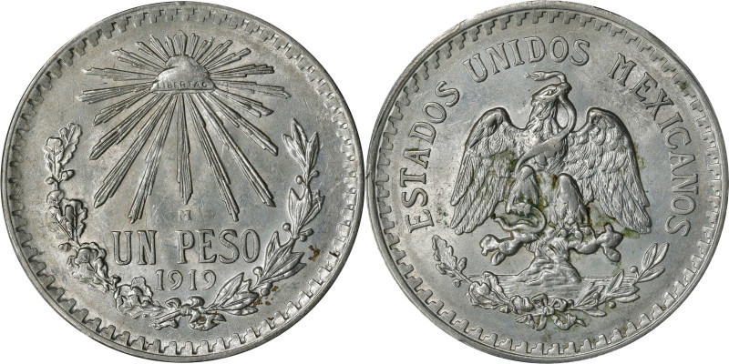 MEXICO. Peso, 1919-M. Mexico City Mint. PCGS AU-58.
KM-454.

Estimate: $150