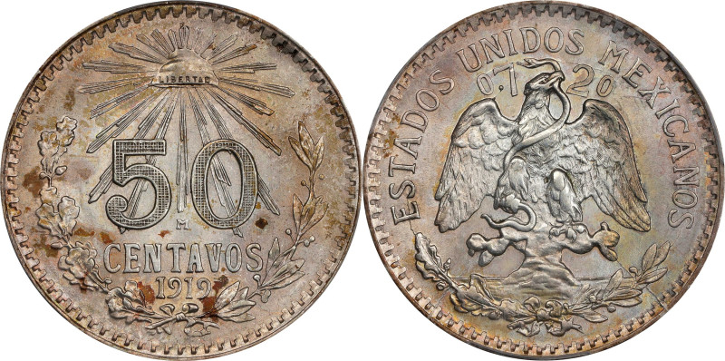 MEXICO. 50 Centavos, 1919-M. Mexico City Mint. PCGS MS-63.
KM-447. Second type ...