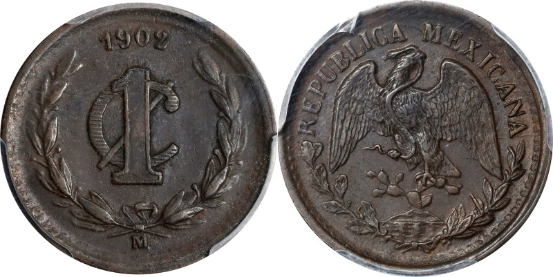 MEXICO. Centavo, 1902-M. Mexico City Mint. PCGS AU-58.
KM-394.1.

Estimate: $...