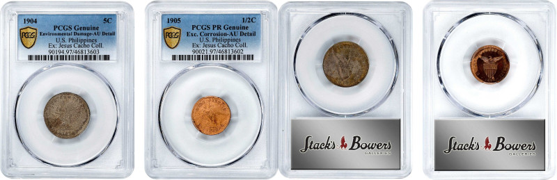 PHILIPPINES. Duo of Minors (2 Pieces), 1904 & 1905. Philadelphia Mint. Both PCGS...