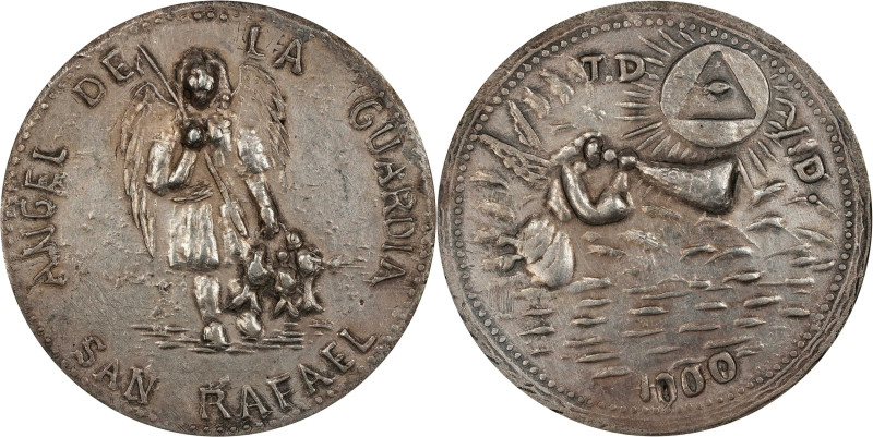 PHILIPPINES. St. Rafael with Fish "Anting-Anting" Silver Medal, ND. PCGS Genuine...