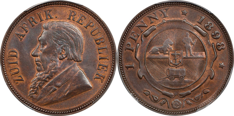 SOUTH AFRICA. Penny, 1898. Pretoria Mint. PCGS MS-63 Brown.
KM-2.

Estimate: ...