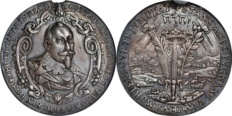 SWEDEN. Gustav Adolph II/Battle of Lutzen Silver Medal, 1632. PCGS Genuine--Moun...