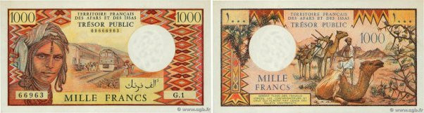 Country : AFARS AND ISSAS 
Face Value : 1000 Francs 
Date : (1975) 
Period/Provi...