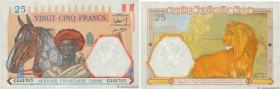 Country : FRENCH EQUATORIAL AFRICA 
Face Value : 25 Francs 
Date : (1941) 
Period/Province/Bank : Afrique Française Libre 
Department : Congo 
French ...