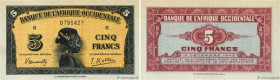 Country : FRENCH WEST AFRICA (1895-1958) 
Face Value : 5 Francs 
Date : 14 décembre 1942 
Period/Province/Bank : Banque de l'Afrique Occidentale 
Cata...