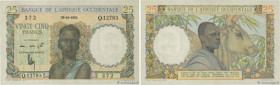 Country : FRENCH WEST AFRICA (1895-1958) 
Face Value : 25 Francs 
Date : 28 octobre 1954 
Period/Province/Bank : Banque de l'Afrique Occidentale 
Cata...