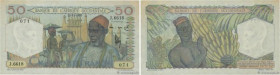 Country : FRENCH WEST AFRICA (1895-1958) 
Face Value : 50 Francs 
Date : 21 novembre 1953 
Period/Province/Bank : Banque de l'Afrique Occidentale 
Cat...