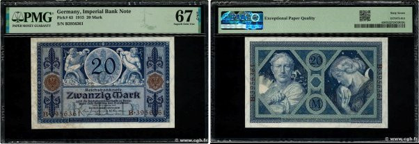 Country : GERMANY 
Face Value : 20 Mark 
Date : 04 novembre 1915 
Period/Provinc...