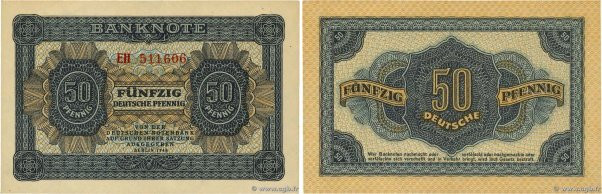 Country : GERMAN DEMOCRATIC REPUBLIC 
Face Value : 50 Deutsche Pfennig 
Date : 1...