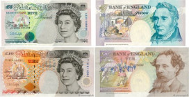 Country : ENGLAND 
Face Value : 5 et 10 Pounds Lot 
Date : 1990-1992 
Period/Province/Bank : Bank of England 
Catalogue reference : P.382Aa et P.383a ...
