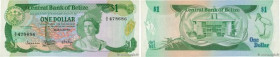 Country : BELIZE 
Face Value : 1 Dollar 
Date : 01 juillet 1983 
Period/Province/Bank : Central Bank of Belize 
Catalogue reference : P.43 
Alphabet -...