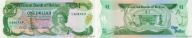 Country : BELIZE 
Face Value : 1 Dollar 
Date : 01 novembre 1983 
Period/Province/Bank : Central Bank of Belize 
Catalogue reference : P.46a 
Alphabet...
