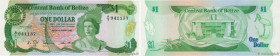 Country : BELIZE 
Face Value : 1 Dollar 
Date : 01 janvier 1986 
Period/Province/Bank : Central Bank of Belize 
Catalogue reference : P.46b 
Alphabet ...