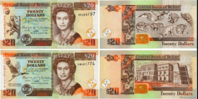 Country : BELIZE 
Face Value : 20 Dollars Lot 
Date : 2010- 2012 
Period/Province/Bank : Central Bank of Belize 
Catalogue reference : P.69d et P.72 
...