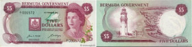 Country : BERMUDA 
Face Value : 5 Dollars Petit numéro 
Date : 06 février 1970 
Period/Province/Bank : Bermuda Government 
Catalogue reference : P.24a...