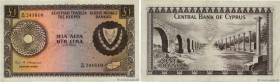 Country : CYPRUS 
Face Value : 1 Pound 
Date : 01 août 1966 
Period/Province/Bank : Central Bank of Cyprus 
Catalogue reference : P.43a 
Alphabet - si...
