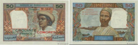 Country : COMOROS 
Face Value : 50 Francs 
Date : (1963) 
Period/Province/Bank : Banque de Madagascar et des Comores 
Catalogue reference : P.2b 
Alph...