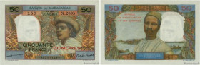 Country : COMOROS 
Face Value : 50 Francs 
Date : (1963) 
Period/Province/Bank : Banque de Madagascar et des Comores 
Catalogue reference : P.2b 
Alph...