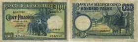 Country : BELGIAN CONGO 
Face Value : 100 Francs 
Date : 07 septembre 1951 
Period/Province/Bank : Banque du Congo Belge 
Catalogue reference : P.17c ...