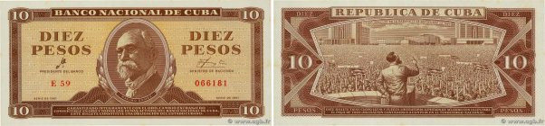 Country : CUBA 
Face Value : 10 Pesos 
Date : 1961 
Period/Province/Bank : Banco...