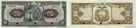 Country : ECUADOR 
Face Value : 20 Sucres Spécimen 
Date : (1955) 
Period/Province/Bank : Banco Central Del Ecuador 
Catalogue reference : P.102 
Alph...
