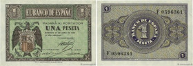 Country : SPAIN 
Face Value : 1 Peseta 
Date : 30 avril 1938 
Period/Province/Bank : Banco de Espana 
Catalogue reference : P.108 
Alphabet - signatur...