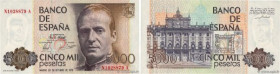 Country : SPAIN 
Face Value : 5000 Pesetas 
Date : 23 octobre 1979 
Period/Province/Bank : Banco de Espana 
Catalogue reference : P.160 
Alphabet - si...