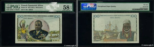 Country : EQUATORIAL AFRICAN STATES (FRENCH) 
Face Value : 100 Francs 
Date : (1...
