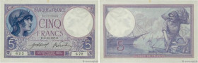 Country : FRANCE 
Face Value : 5 Francs FEMME CASQUÉE 
Date : 12 décembre 1917 
Period/Province/Bank : Banque de France, XXe siècle 
Catalogue referen...