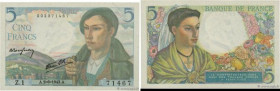 Country : FRANCE 
Face Value : 5 Francs BERGER 
Date : 02 juin 1943 
Period/Province/Bank : Banque de France, XXe siècle 
Catalogue reference : F.05.0...