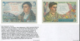 Country : FRANCE 
Face Value : 5 Francs BERGER 
Date : 30 octobre 1947 
Period/Province/Bank : Banque de France, XXe siècle 
Catalogue reference : F.0...