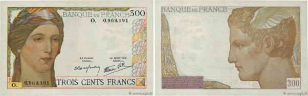 Country : FRANCE 
Face Value : 300 Francs 
Date : (09 février 1939) 
Period/Prov...