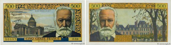 Country : FRANCE 
Face Value : 500 Francs VICTOR HUGO 
Date : 05 décembre 1957 
...