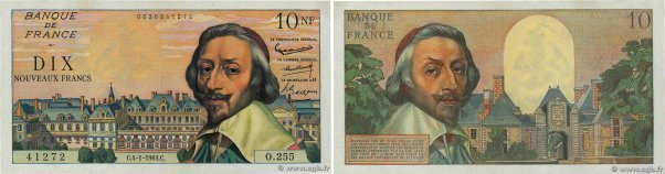 Country : FRANCE 
Face Value : 10 Nouveaux Francs RICHELIEU 
Date : 04 janvier 1...