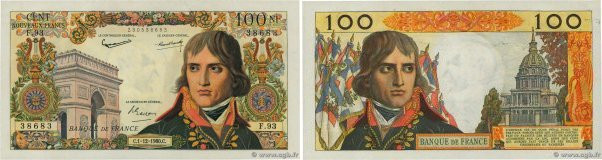 Country : FRANCE 
Face Value : 100 Nouveaux Francs BONAPARTE Numéro radar 
Date ...