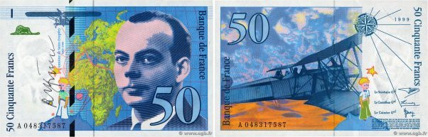 Country : FRANCE 
Face Value : 50 Francs SAINT-EXUPÉRY modifié 
Date : 1999 
Per...