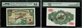 Country : GIBRALTAR 
Face Value : 1 Pound Spécimen 
Date : 20 novembre 1971 
Period/Province/Bank : Government of Gibraltar 
Catalogue reference : P.1...
