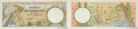 Country : GREECE 
Face Value : 50 Drachmes 
Date : 01 septembre 1935 
Period/Province/Bank : Bank of Greece 
Catalogue reference : P.104a 
Alphabet - ...