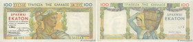 Country : GREECE 
Face Value : 100 Drachmes 
Date : 01 septembre 1935 
Period/Province/Bank : Bank of Greece 
Catalogue reference : P.105a 
Alphabet -...