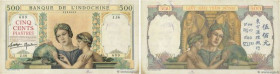 Country : FRENCH INDOCHINA 
Face Value : 500 Piastres 
Date : (1939) 
Period/Province/Bank : Banque de l'Indochine 
Catalogue reference : P.57 
Additi...