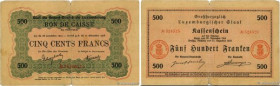 Country : LUXEMBOURG 
Face Value : 500 Francs 
Date : (1919) 
Period/Province/Bank : Bon de Caisse 
Catalogue reference : P.33b 
Alphabet - signatures...