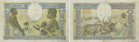 Country : MADAGASCAR 
Face Value : 100 Francs 
Date : (1937-1947) 
Period/Province/Bank : Banque de Madagascar 
Catalogue reference : P.40 
Alphabet -...
