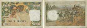 Country : MADAGASCAR 
Face Value : 1000 Francs 
Date : 15 octobre 1953 
Period/Province/Bank : Institut d'émission Malgache 
Catalogue reference : P.4...