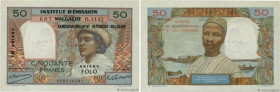Country : MADAGASCAR 
Face Value : 50 Francs - 10 Ariary 
Date : (1961) 
Period/Province/Bank : Institut d'émission Malgache 
Catalogue reference : P....