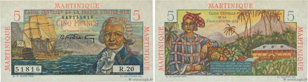 Country : MARTINIQUE 
Face Value : 5 Francs Bougainville 
Date : (1946) 
Period/...