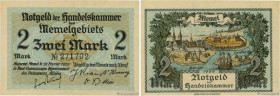 Country : MEMEL 
Face Value : 2 Mark 
Date : 22 février 1922 
Period/Province/Bank : Notgeld der Handelskammer des Memelgebiets 
Catalogue reference :...