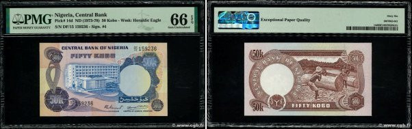 Country : NIGERIA 
Face Value : 50 Kobo 
Date : (1973-1978) 
Period/Province/Ban...